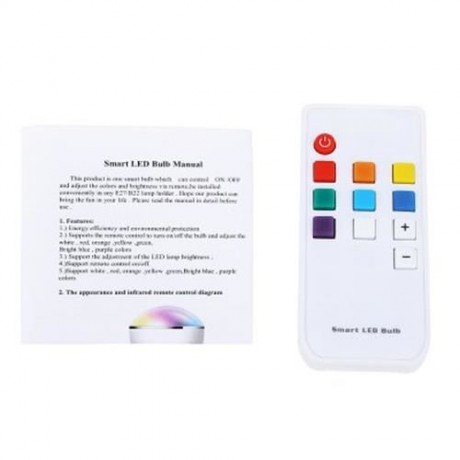 E27 6W INTELLIGENT REMOTE CONTROL COLORFUL SMART LED LIGHT BULB (COLORFUL)