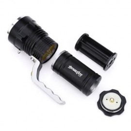SKYWOLFEYE E663 CREE XPE 3W 500LM LED PORTABLE FLASHLIGHT WITH STRAP (BLACK)