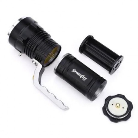 SKYWOLFEYE E663 CREE XPE 3W 500LM LED PORTABLE FLASHLIGHT WITH STRAP (BLACK)