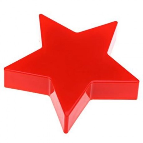 PLASTIC STAR SHAPED LED LIGHT DECORATIVE CANDLE LAMP (RED)