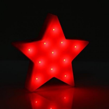 PLASTIC STAR SHAPED LED LIGHT DECORATIVE CANDLE LAMP (RED)