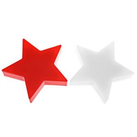 PLASTIC STAR SHAPED LED LIGHT DECORATIVE CANDLE LAMP (RED)