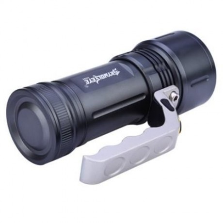 SKYWOLFEYE E688 SEARCHLIGHT CREE XPE LED 3W 500LM TORCH 3-MODE FLASHLIGHT (SILVER GRAY)