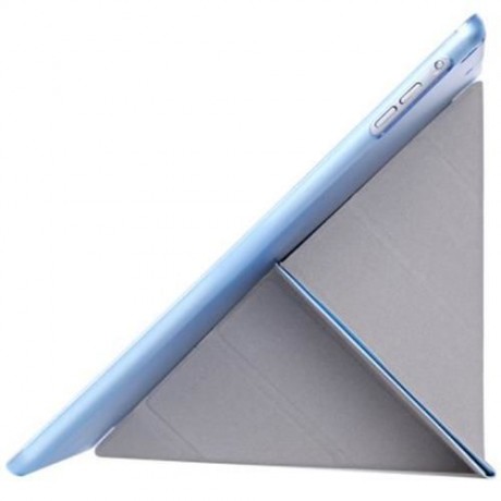 ULTRA SLIM REMOVABLE PU LEATHER PC BACK COVER SMART SLEEP MULTI-FOLDING STAND FOR IPAD AIR