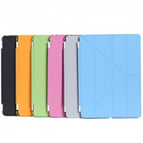 ULTRA SLIM REMOVABLE PU LEATHER PC BACK COVER SMART SLEEP MULTI-FOLDING STAND FOR IPAD AIR