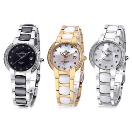 LOTUSMAN DL895TXA WOMEN QUARTZ WATCH CALENDAR ARTIFICIAL DIAMOND DIAL WATER RESISTANCE WRI