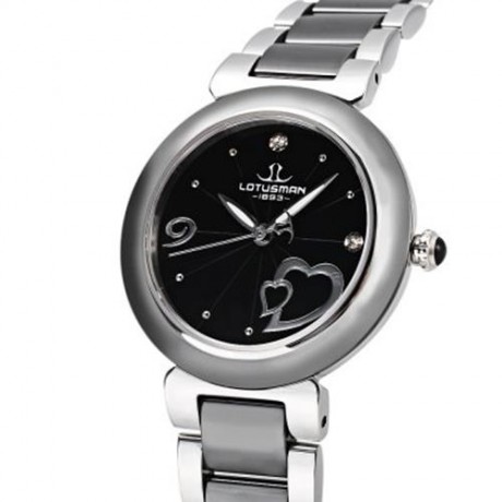 LOTUSMAN DL901TWA WOMEN QUARTZ WATCH WATER RESISTANCE ARTIFICIAL DIAMOND HEART PATTERN DIA