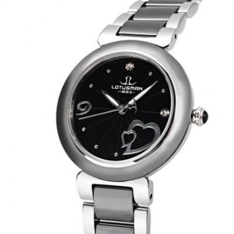 LOTUSMAN DL901TWA WOMEN QUARTZ WATCH WATER RESISTANCE ARTIFICIAL DIAMOND HEART PATTERN DIA