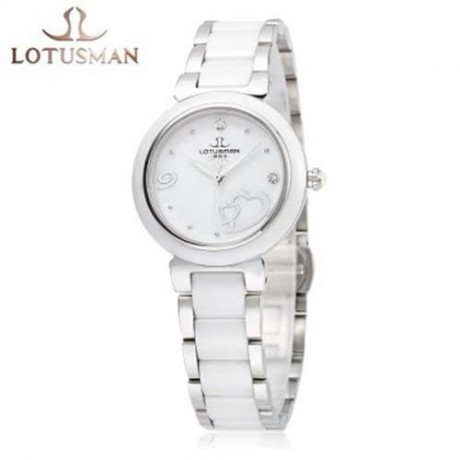 LOTUSMAN DL901TWA WOMEN QUARTZ WATCH WATER RESISTANCE ARTIFICIAL DIAMOND HEART PATTERN DIA