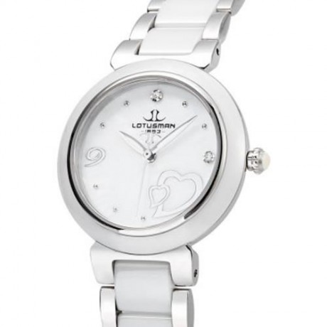 LOTUSMAN DL901TWA WOMEN QUARTZ WATCH WATER RESISTANCE ARTIFICIAL DIAMOND HEART PATTERN DIA
