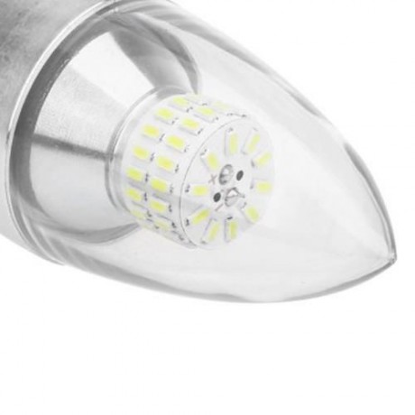 3PCS E12 110V 6W SMD 3014 LED CANDLE LIGHT (COOL WHITE LIGHT)