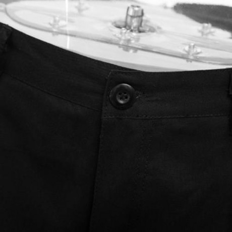 OVERSIZE SOLID COLOR ZIPPER DESIGN MEN CASUAL PANTS (BLACK)
