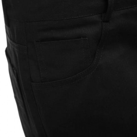 OVERSIZE SOLID COLOR ZIPPER DESIGN MEN CASUAL PANTS (BLACK)