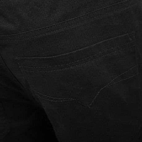 OVERSIZE SOLID COLOR ZIPPER DESIGN MEN CASUAL PANTS (BLACK)