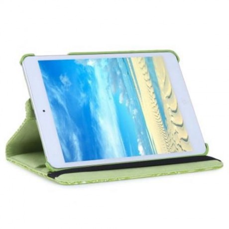 360 DEGREE ROTATING GRAPE GRAIN PATTERN PU LEATHER STAND FLIP FOLIO CASE FOR IPAD MINI 1 /