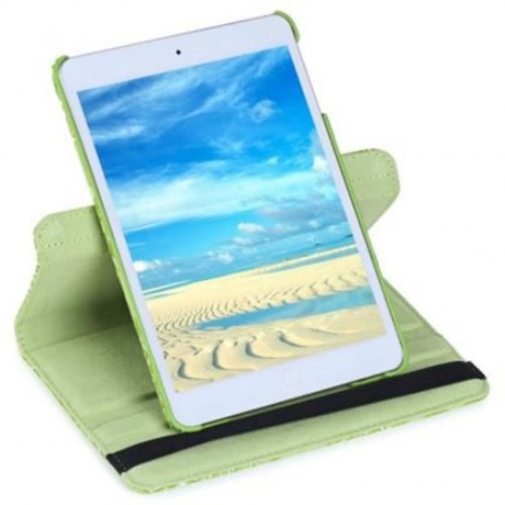 360 DEGREE ROTATING GRAPE GRAIN PATTERN PU LEATHER STAND FLIP FOLIO CASE FOR IPAD MINI 1 /