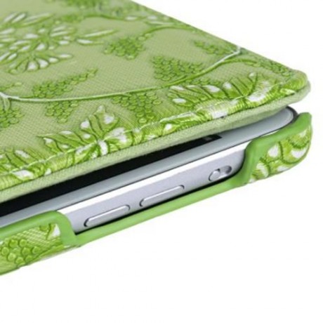 360 DEGREE ROTATING GRAPE GRAIN PATTERN PU LEATHER STAND FLIP FOLIO CASE FOR IPAD MINI 1 /