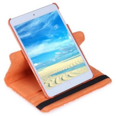 360 DEGREE ROTATING GRAPE GRAIN PATTERN PU LEATHER STAND FLIP FOLIO CASE FOR IPAD MINI 1 /