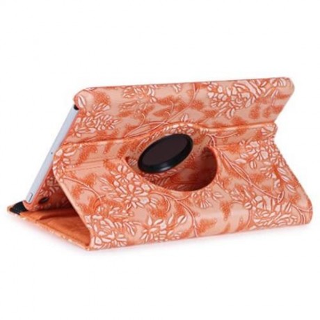 360 DEGREE ROTATING GRAPE GRAIN PATTERN PU LEATHER STAND FLIP FOLIO CASE FOR IPAD MINI 1 /