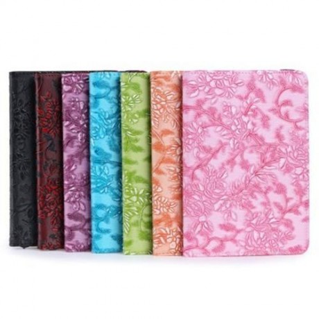 360 DEGREE ROTATING GRAPE GRAIN PATTERN PU LEATHER STAND FLIP FOLIO CASE FOR IPAD MINI 1 /