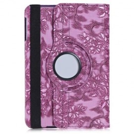 360 DEGREE ROTATING GRAPE GRAIN PATTERN PU LEATHER STAND FLIP FOLIO CASE FOR IPAD MINI 1 /