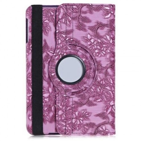 360 DEGREE ROTATING GRAPE GRAIN PATTERN PU LEATHER STAND FLIP FOLIO CASE FOR IPAD MINI 1 /