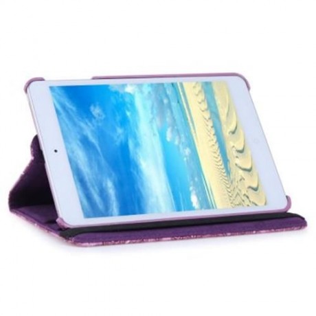 360 DEGREE ROTATING GRAPE GRAIN PATTERN PU LEATHER STAND FLIP FOLIO CASE FOR IPAD MINI 1 /