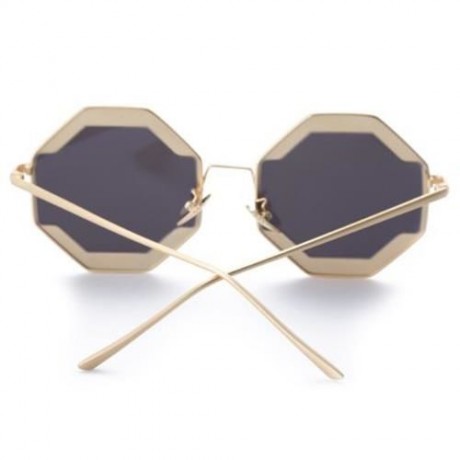 COLOR COATED POLYGON FRAME CHARACTER LADIES SUNGLASSES (#2)