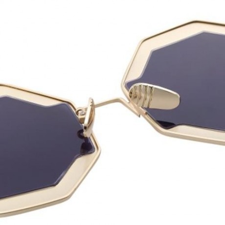 COLOR COATED POLYGON FRAME CHARACTER LADIES SUNGLASSES (#2)