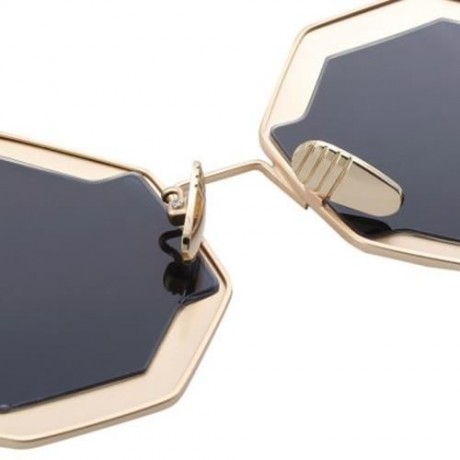 COLOR COATED POLYGON FRAME CHARACTER LADIES SUNGLASSES (#3)
