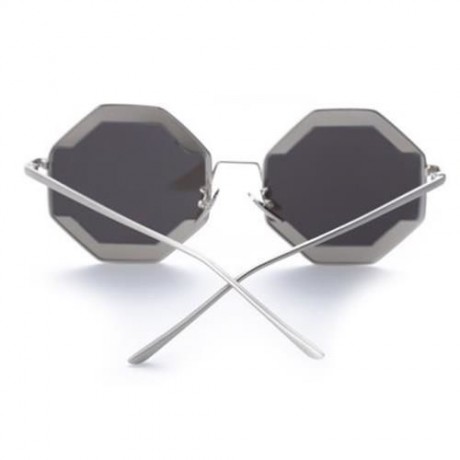COLOR COATED POLYGON FRAME CHARACTER LADIES SUNGLASSES (#5)