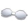 COLOR COATED POLYGON FRAME CHARACTER LADIES SUNGLASSES (#6)