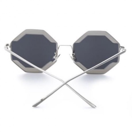 COLOR COATED POLYGON FRAME CHARACTER LADIES SUNGLASSES (#6)