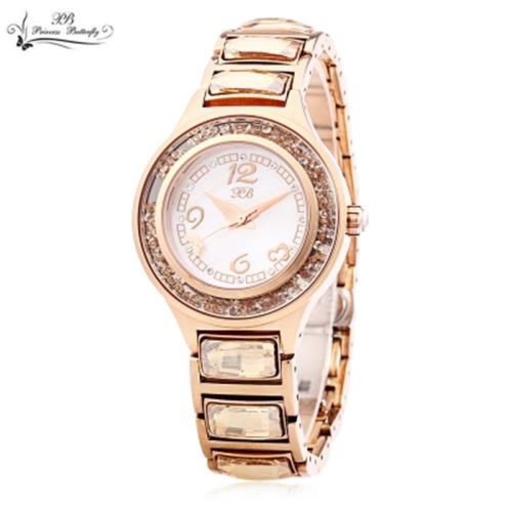 PRINCESS BUTTERFLY HL591 FEMALE QUARTZ WATCH SOLID DIAMOND MIRROR ARTIFICIAL RHINESTONE ST
