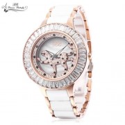 PRINCESS BUTTERFLY HL593 WOMEN QUARTZ WATCH REVOLVING ARTIFICIAL RHINESTONE LEOPARD DIAL C