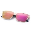 OVERSIZE UNISEX COLOR COATED SQUARE FRAME SUNGLASSES (#2)