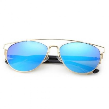 CASUAL COLOR COATED CAT DESIGN MIRROR EYEWEAR LADIES SUNGLASSES (#1)