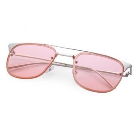 SWEET LADIES JELLY COLOR SQUARE METAL FRAME LEG SLIMMING SUNGLASSES (#2)