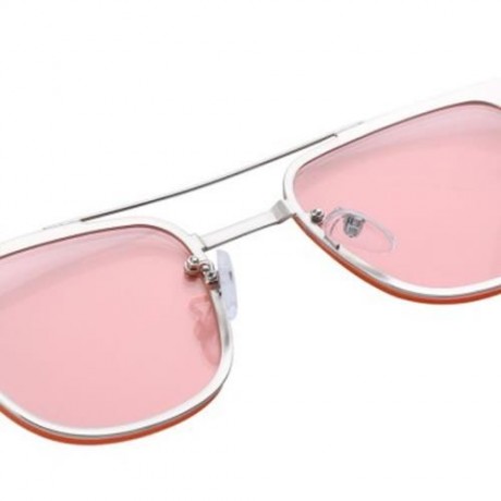 SWEET LADIES JELLY COLOR SQUARE METAL FRAME LEG SLIMMING SUNGLASSES (#2)