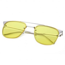 SWEET LADIES JELLY COLOR SQUARE METAL FRAME LEG SLIMMING SUNGLASSES (#4)