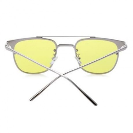SWEET LADIES JELLY COLOR SQUARE METAL FRAME LEG SLIMMING SUNGLASSES (#4)