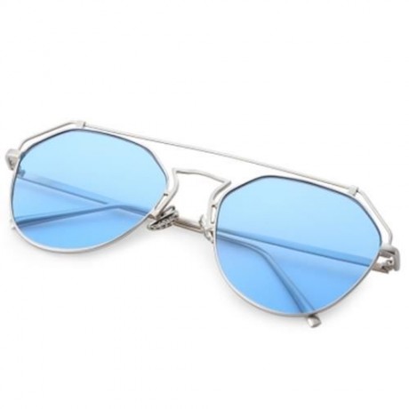 STYLISH UNISEX COLOR COATED HOLLOW IRREGULAR SUNGLASSES (#8)