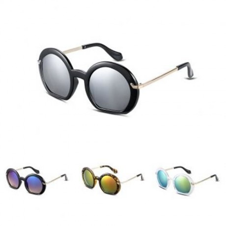 COLOR COATED ROUND FRAME SUNGLASSES (#4)