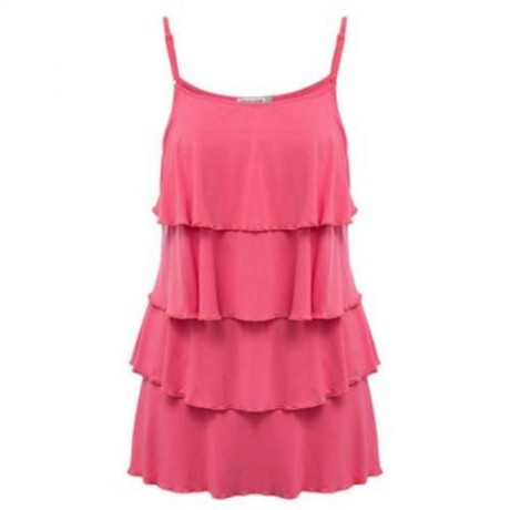 CHIC SOLID COLOR MATERNITY BREASTFEEDING CLOTHING PREGNANT WOMEN TANK TOP (PINK)