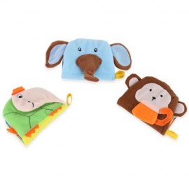 BABY CLOTH BOOK HAND BELL RATTLE EDUCATIONAL TOY (COLORMIX)
