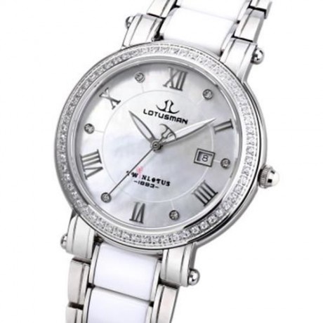 LOTUSMAN DL890TXA WOMEN QUARTZ WATCH CALENDAR ARTIFICIAL DIAMOND DIAL ROMAN NUMERALS DISPL