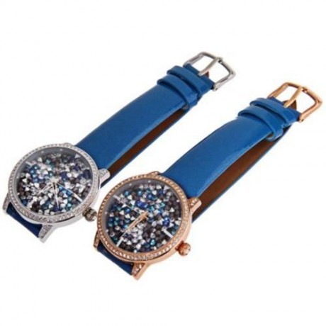 PRINCESS BUTTERFLY HL590 WOMEN QUARTZ WATCH GENUINE LEATHER STRAP AUSTRIA CRYSTAL IMPORTED