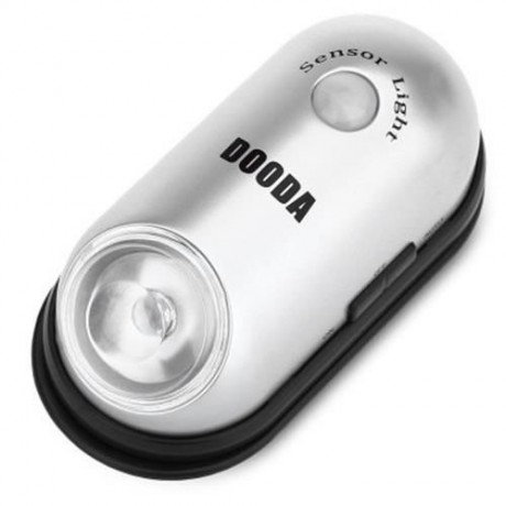 DOODA ELLIPTICAL MULTIFUNCTION NIGHT LIGHT ENERGY SAVING HUMAN BODY LAMP SENSOR (SILVER)