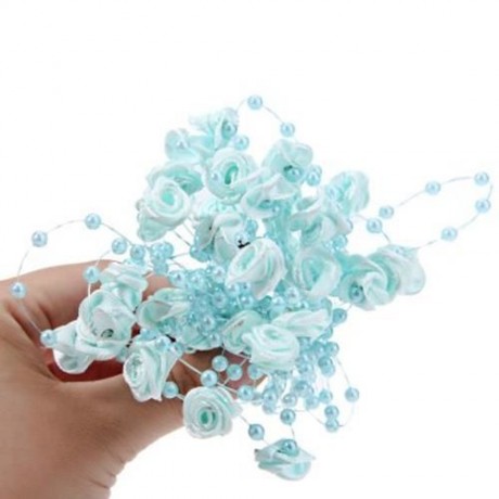 MULTICOLOR 5 METERS FISHING LINE PEARLS DIY CLOTH ART ROSE FLOWER WEDDING PARTY DECORATIVE