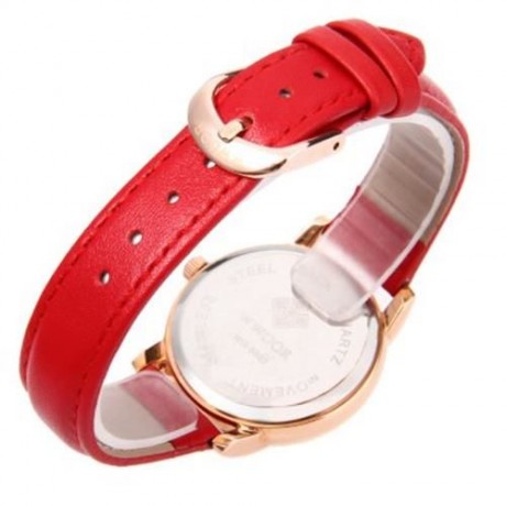 WWOOR 8803 FEMALE QUARTZ WATCH LUMINOUS POINTER 30M WATER RESISTANCE GENUINE LEATHER BAND 